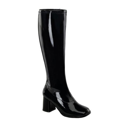 GOGO-300WC 3" Heel Black Wide Width Knee High Boots Funtasma Costume Shoes