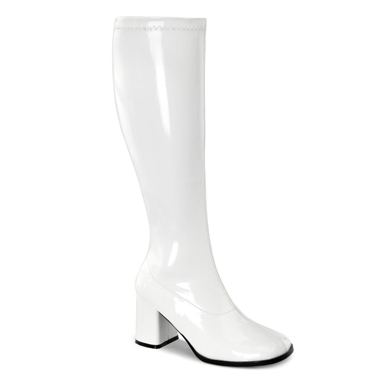 White 3 Inch Wide Calf Boots - Funtasma GOGO-300WC