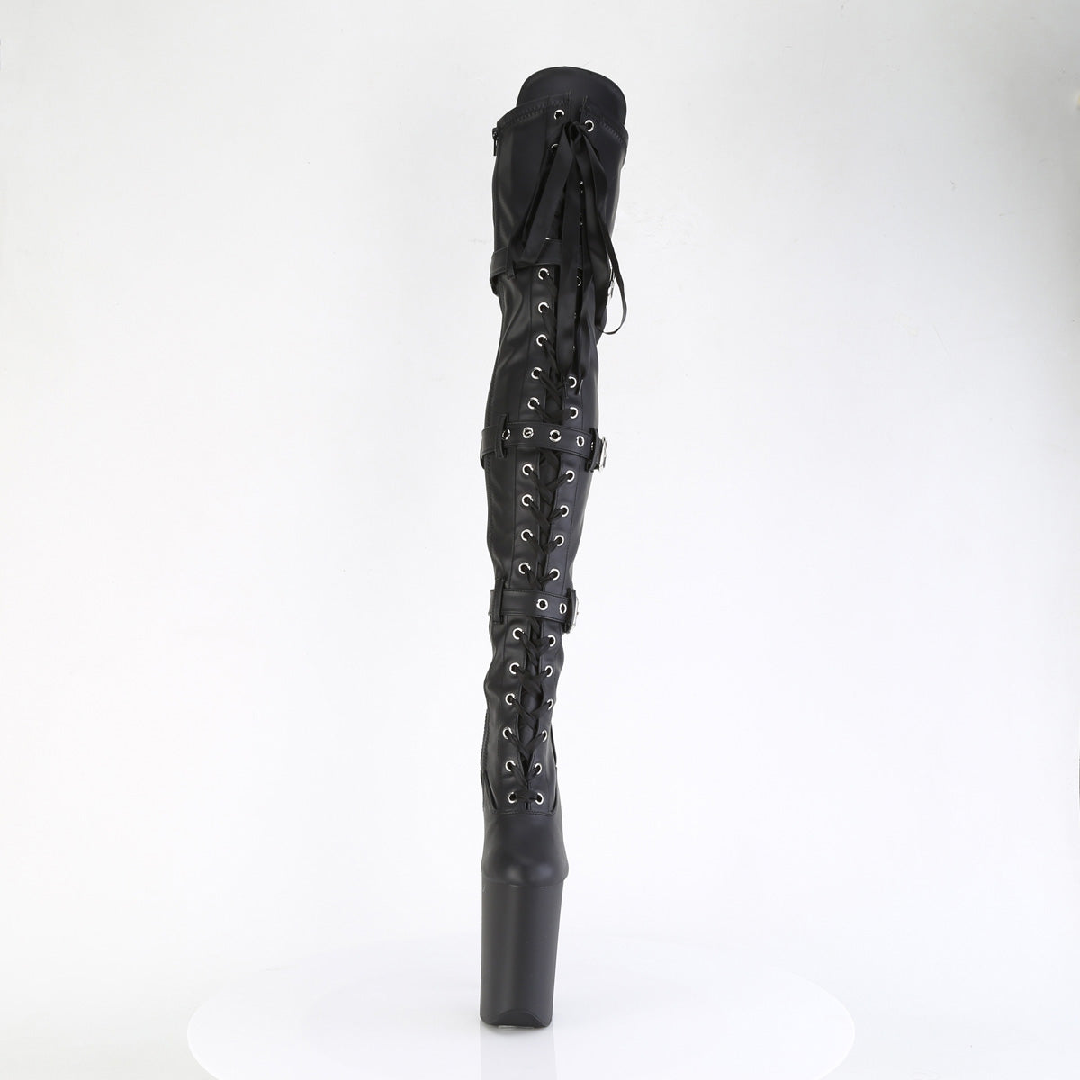 infinity 3028 pleaser sexy footwear blk str faux le blk matte