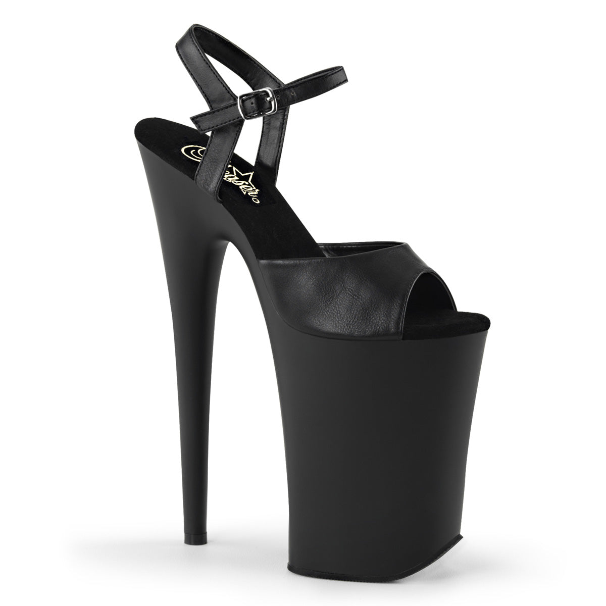 INFINITY-909 Pleaser 9 Inch Heel Black Pole Dancer Platforms-Pleaser- Sexy Shoes