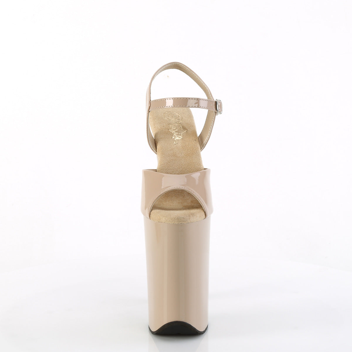 infinity 909 pleaser nude patent nude shoes