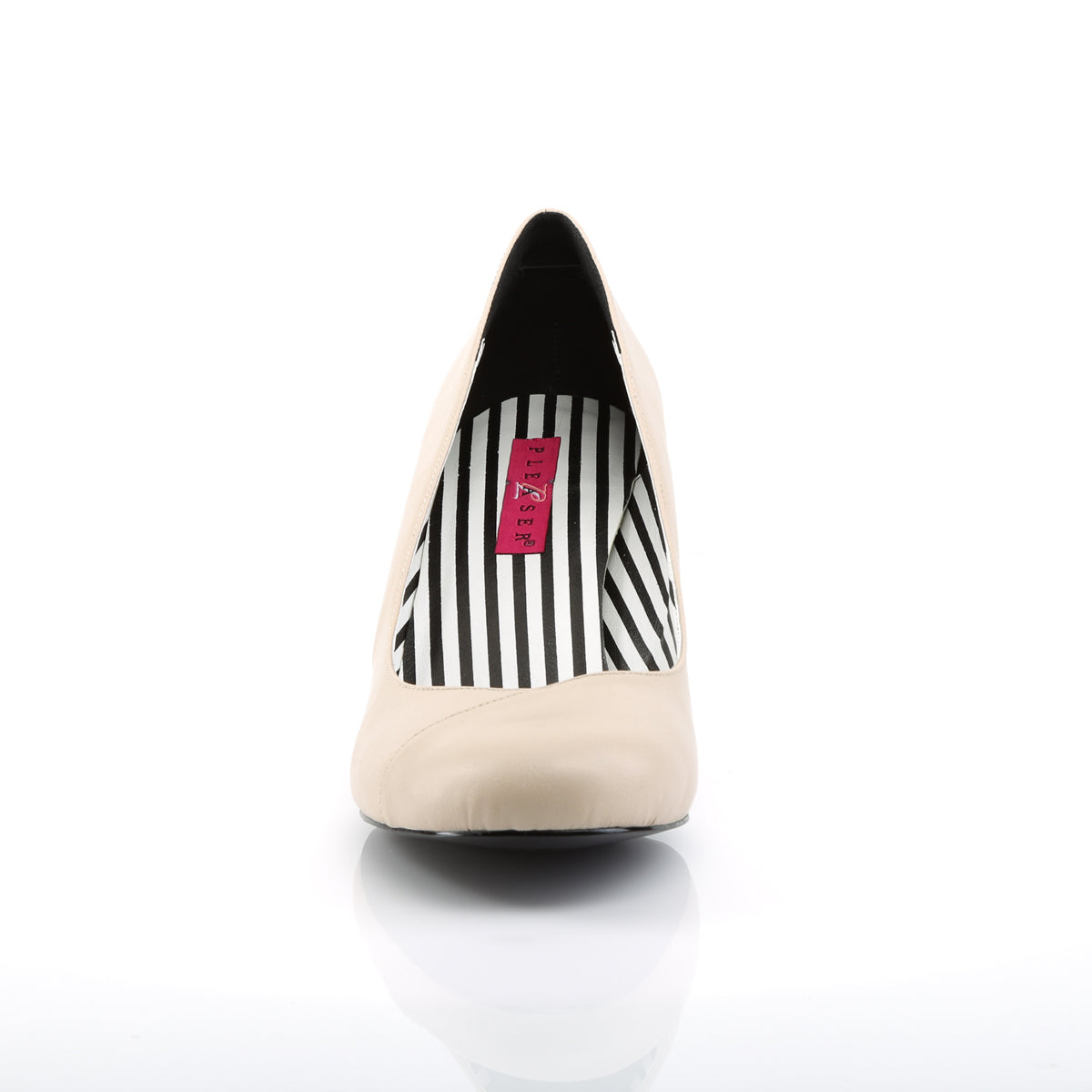 pleaser pink label fetish shoes no platforms jenna 01 cream faux leather