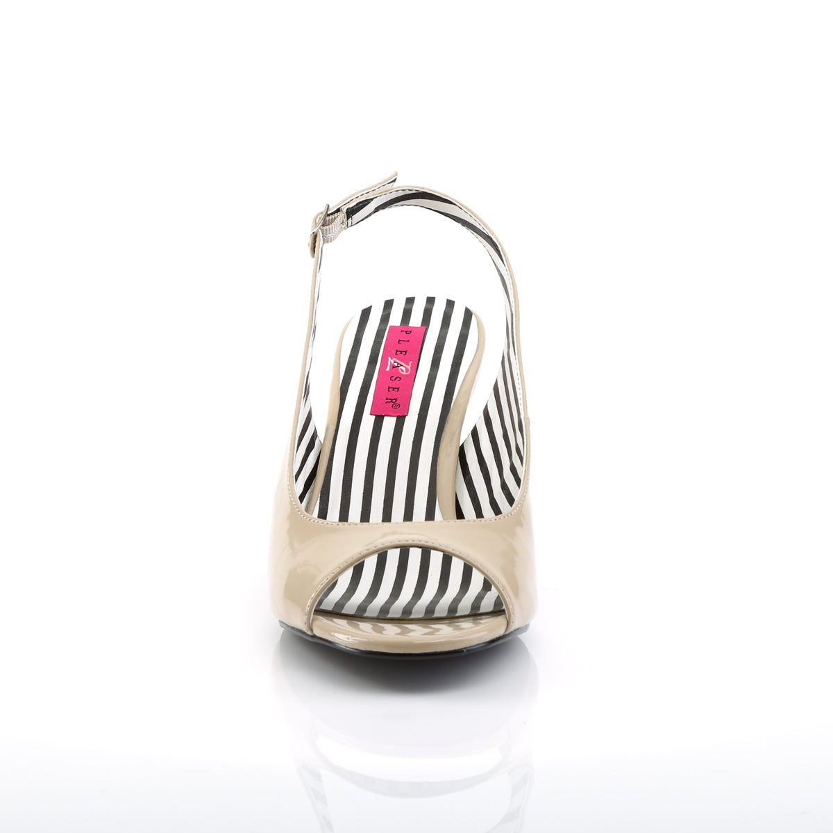 pleaser pink label fetish shoes no platforms jenna 02 cream shiny
