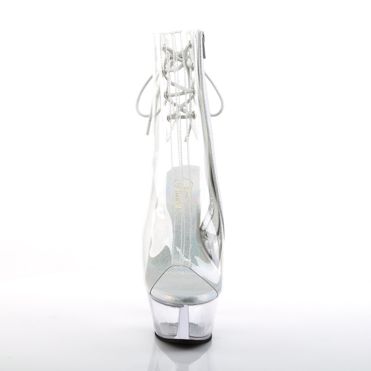 kiss 1018c pleaser sexy shoes 6 inch stiletto heel clear platform ankle boots