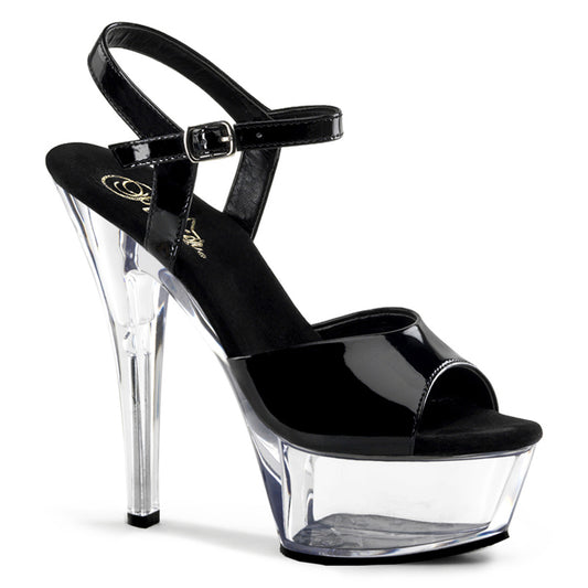 KISS-209 6" Heel Black and Clear Stripper Platforms High Heels