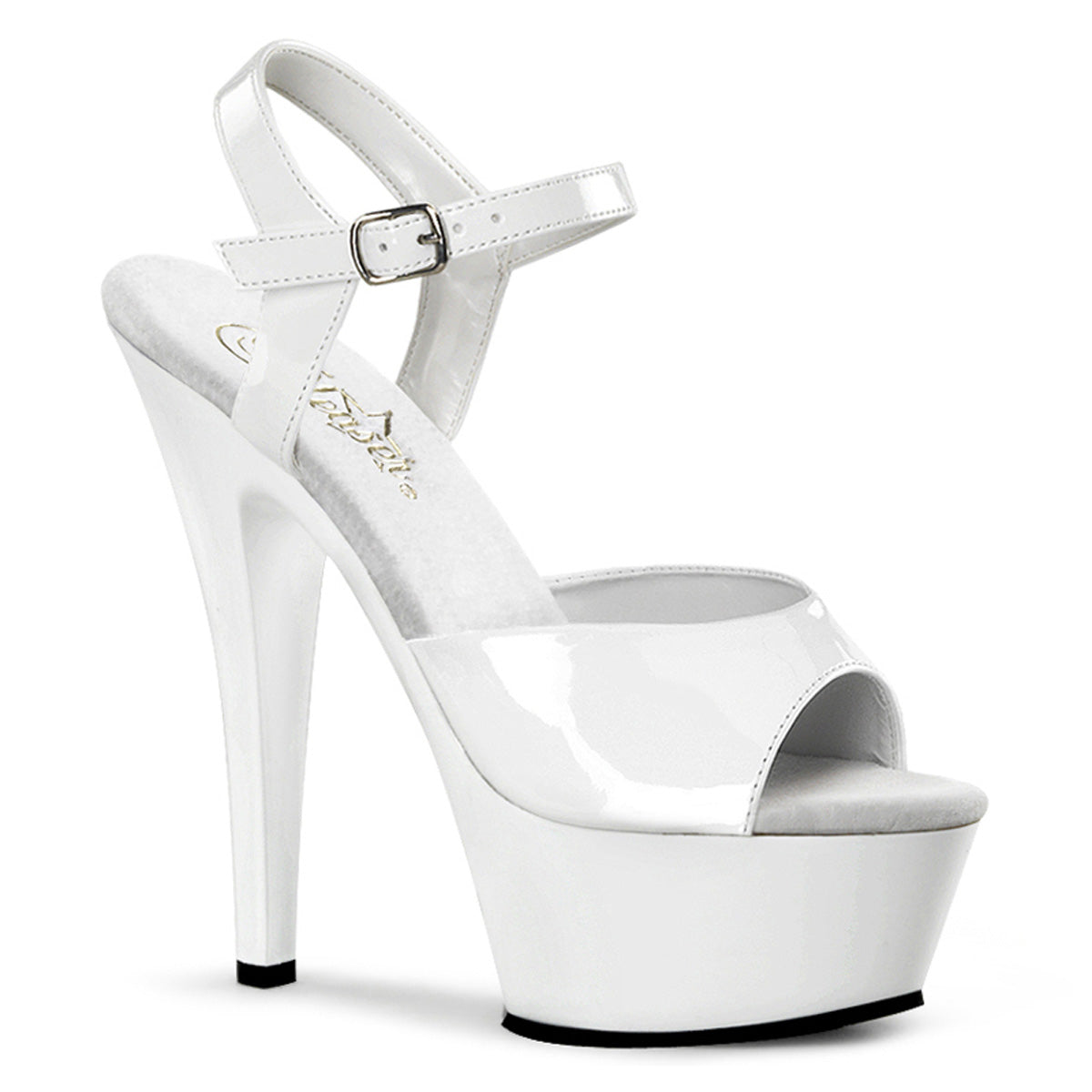 White 6 Inch Fetish Pole Platform Shoes - Pleaser KISS-209