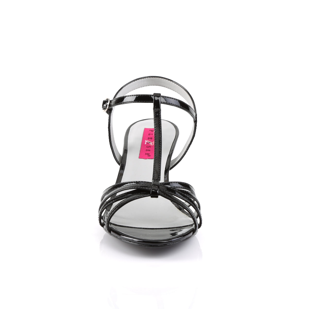 pleaser pink label fetish shoes no platforms kitten 06 black shiny