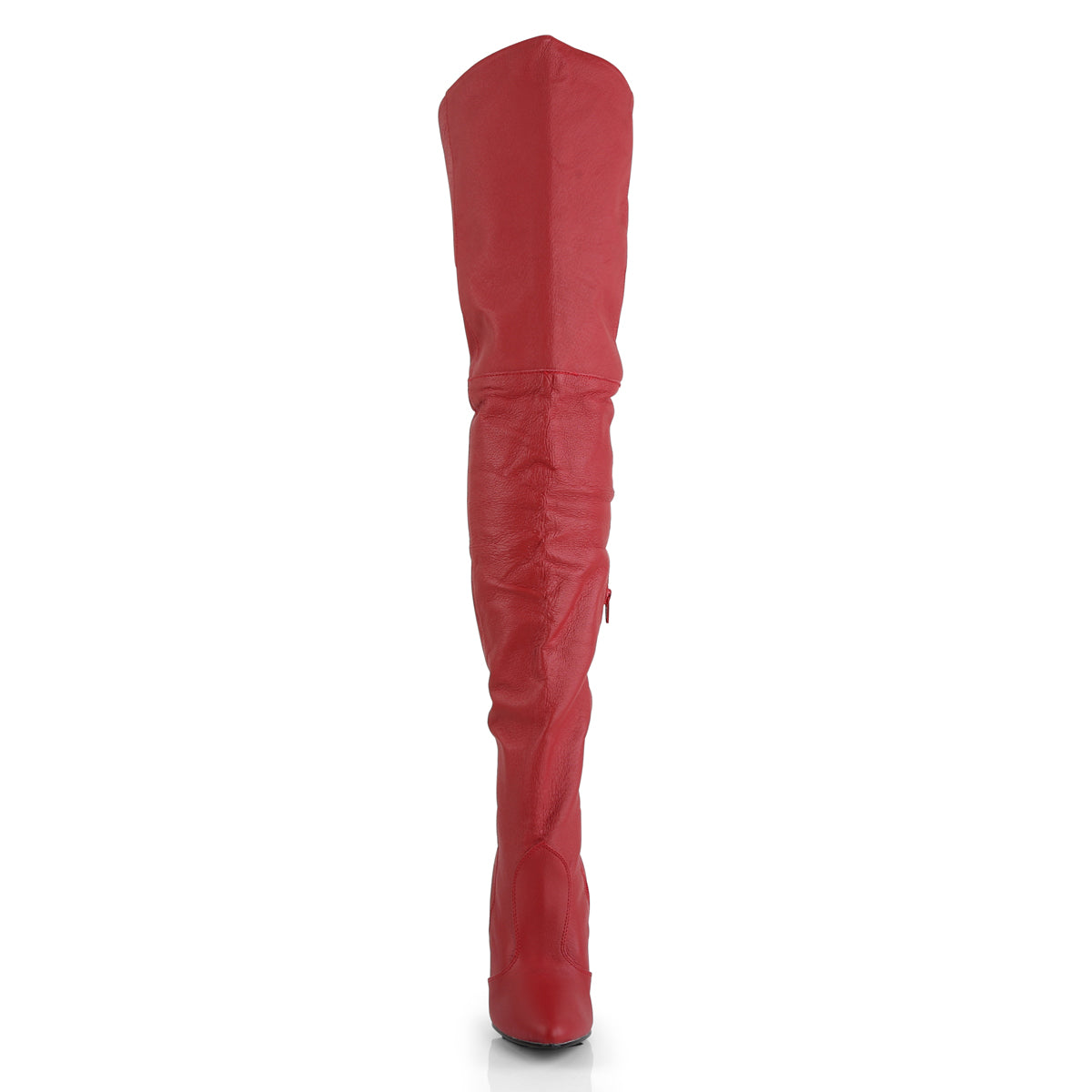 legend 8899 pleaser sexy shoes 5 inch thigh high length boots with lacing detail at the rear red