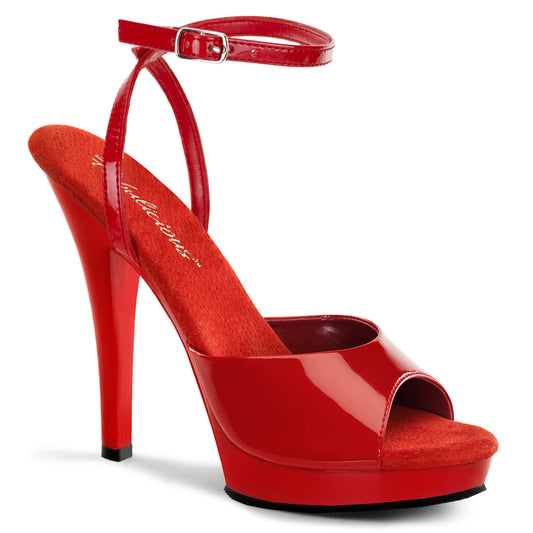 Pleaser LIP125 Red Patent Sexy Shoes Discontinued Sale Stock