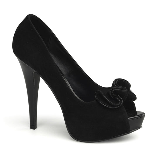 LOLITA-10 Pin Up 5" Heel Black Suede Pu Retro Pin Up Shoes-Pin Up Couture- Sexy Shoes