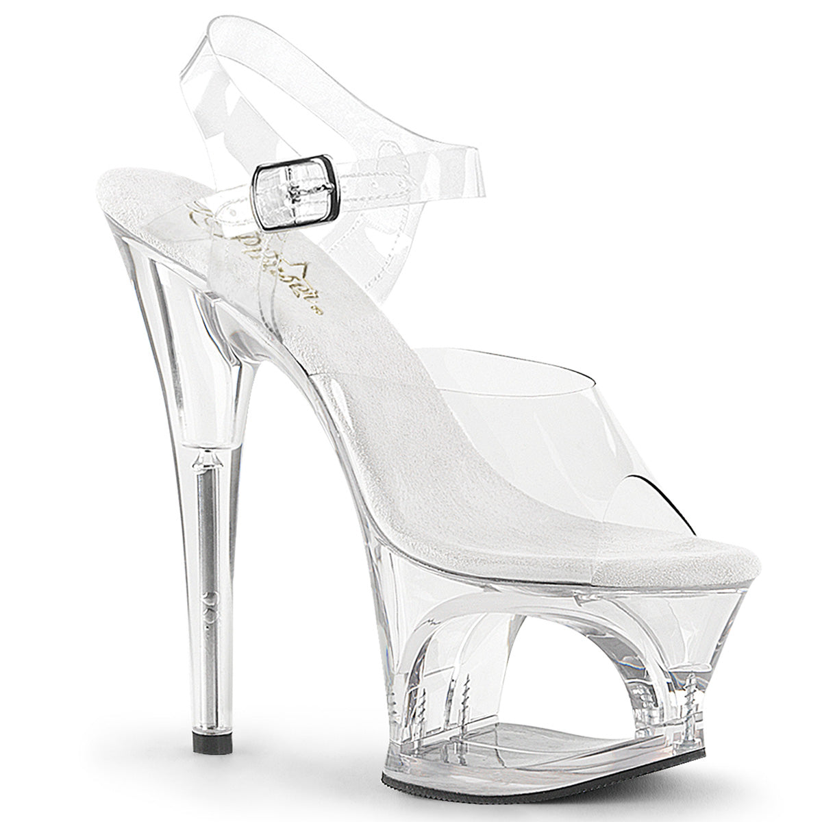 Clear 7 Inch Pole Dance Platform Shoes - Pleaser MOON-708