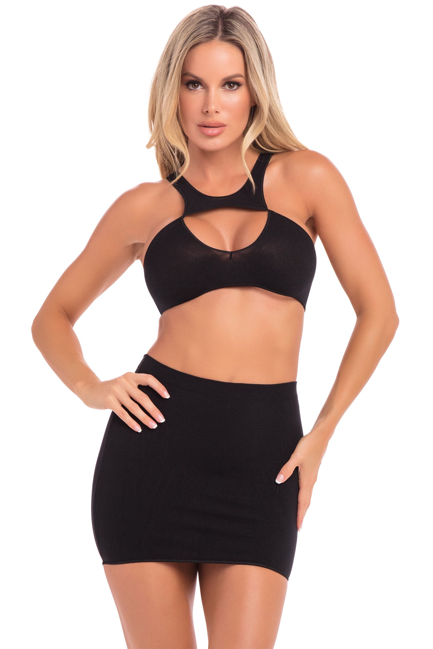 PL23074 Sexy Lingerie Bedroom Wear Be Seen 2pc Skirt Set