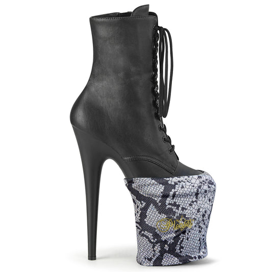 PSP-BWLYR PLEASER Pole Shoe Protectors Black-Wht Snake Print-Pleaser-Miss Hollywood Sexy Shoes