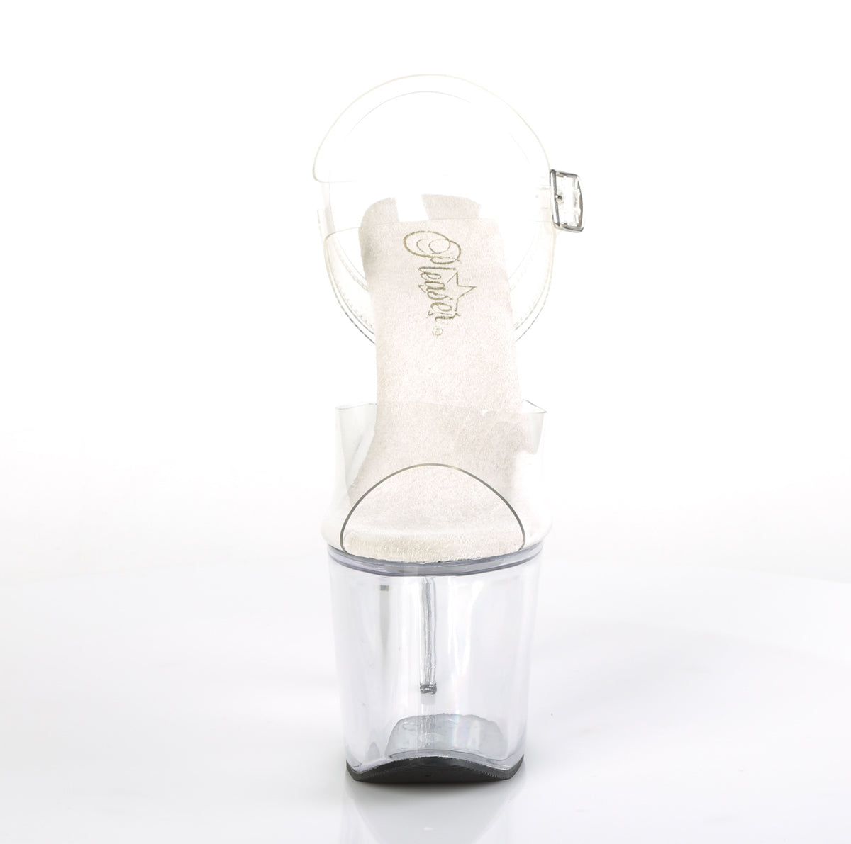 radiant 708 pleaser sexy shoes 7 inch platform ankle strap sandals clear high heels