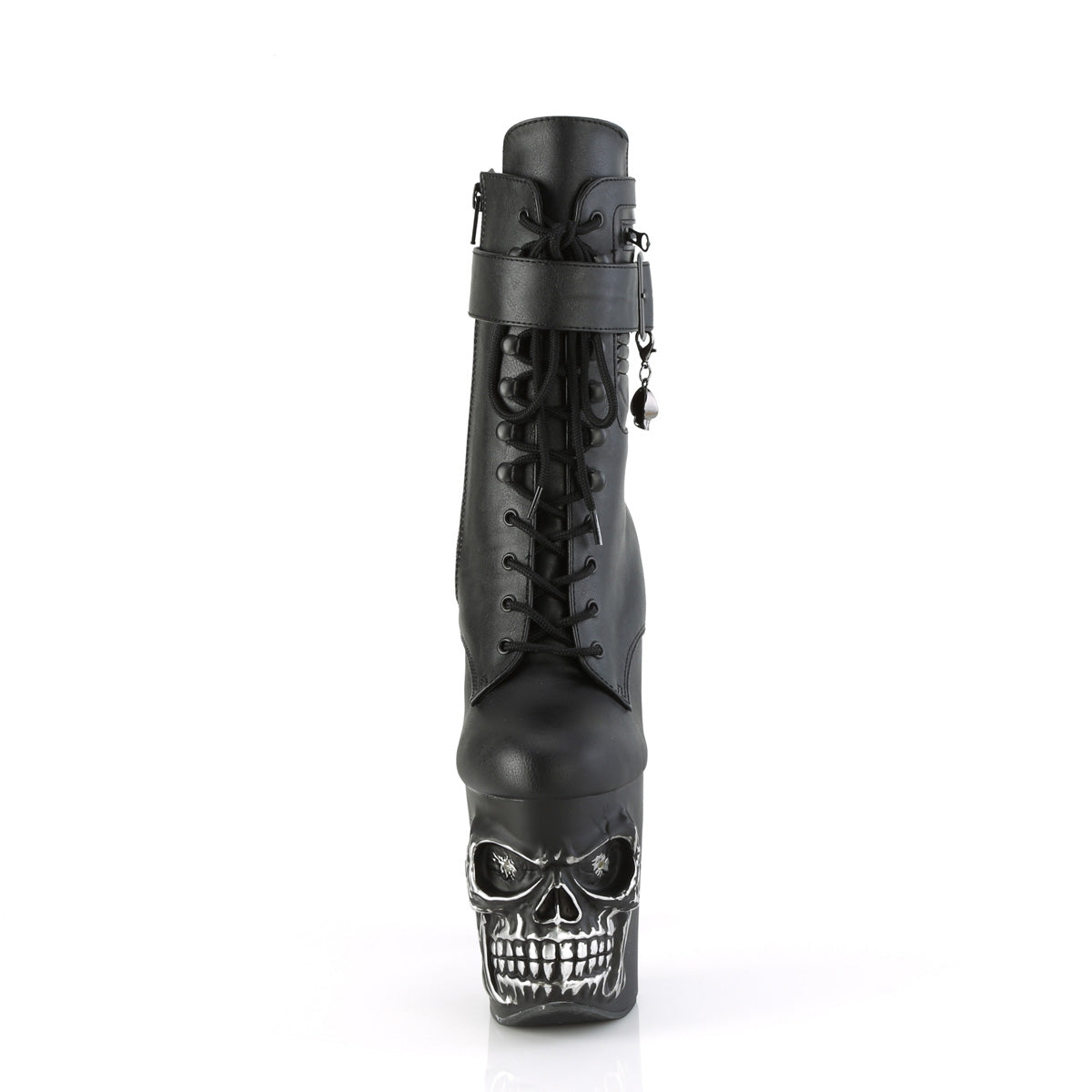 rapture 1020str lt pleaser black faux leather black matte rubbed slv shoes