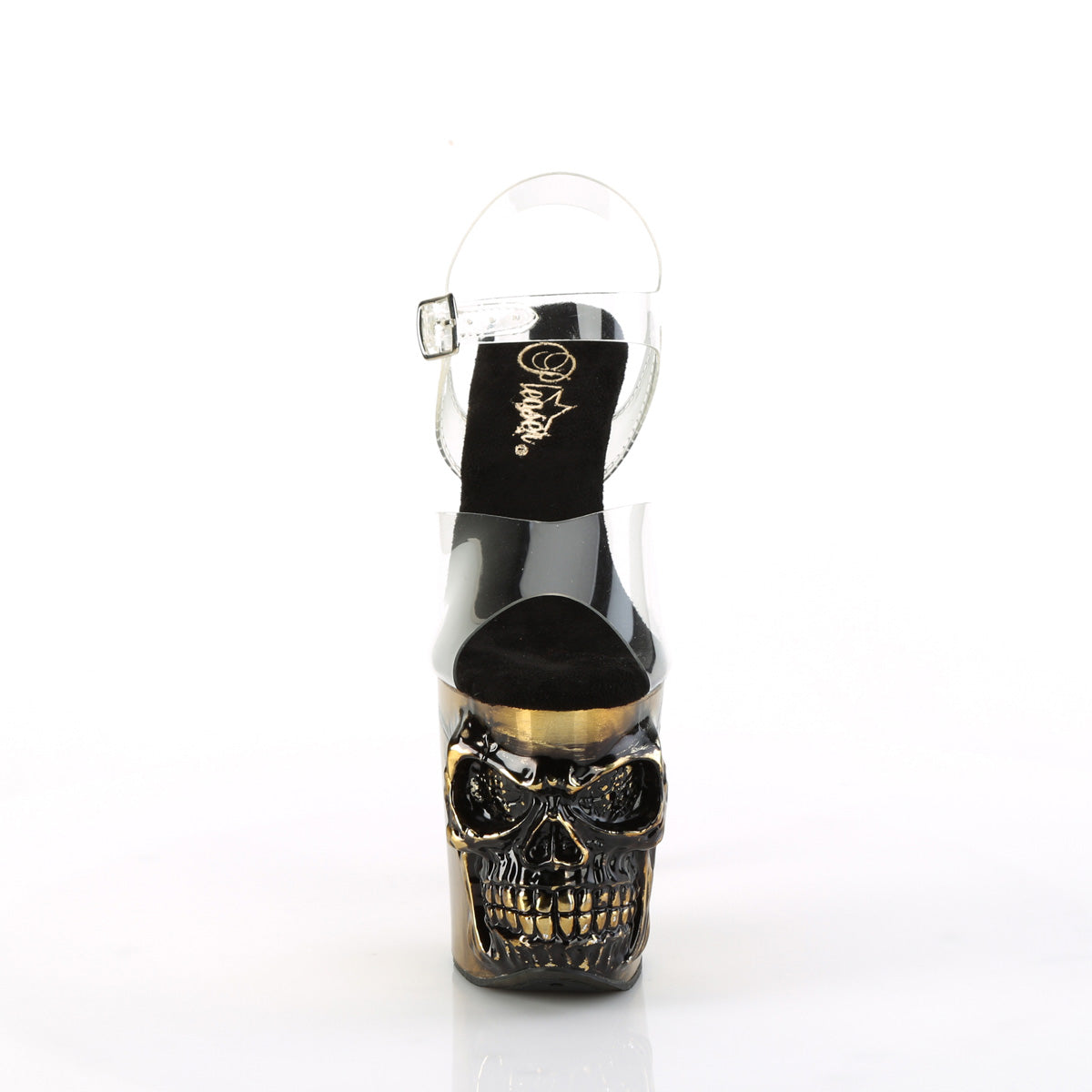 rapture 808 lt pleaser clear satin copper chrome shoes