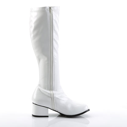 RETRO-300 2 Inch Heel White Women's Boots Funtasma Costume Shoes Fancy Dress