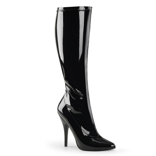 SEDUCE-2000 5 Inch Heel Black Stretch Patent Fetish Footwear-Pleaser- Sexy Shoes