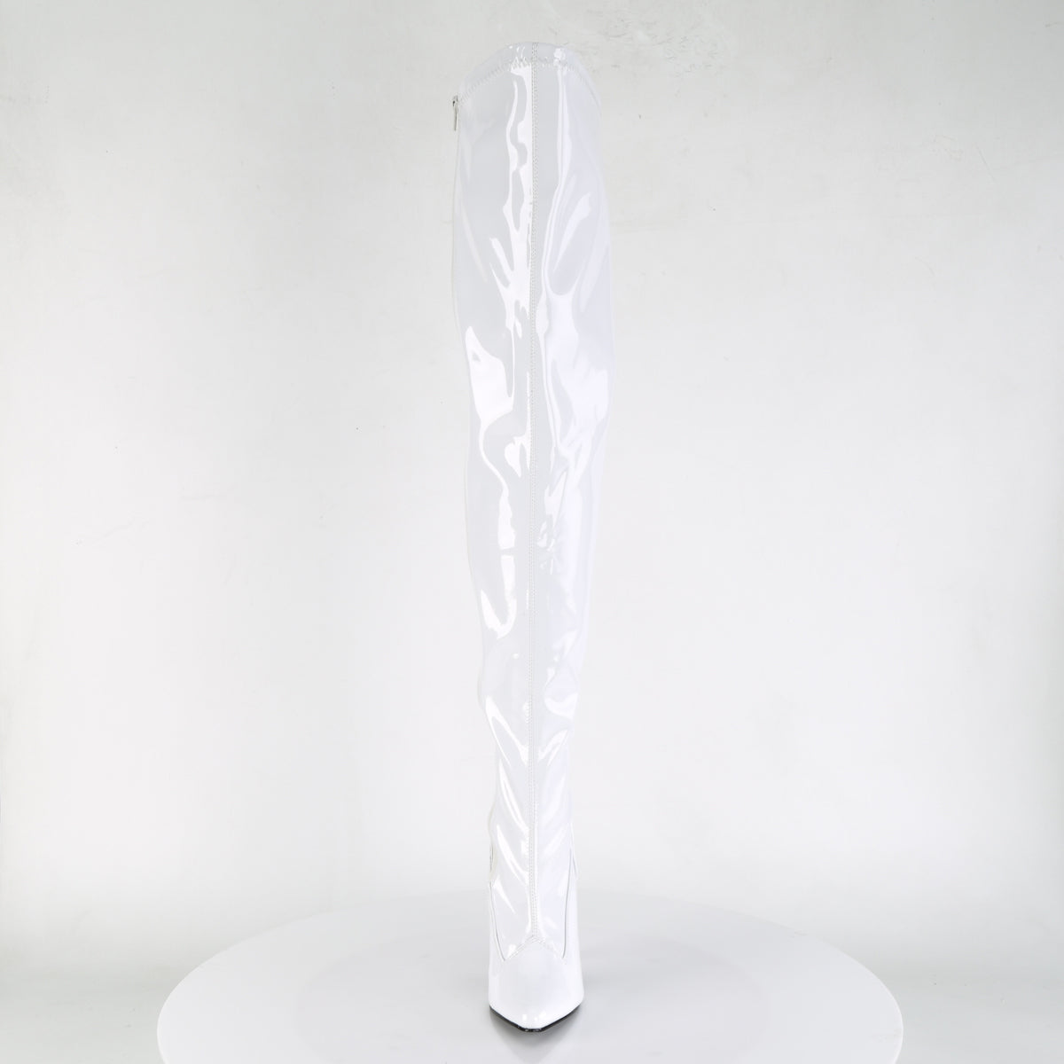 seduce 3000 pleaser sexy shoes 5 inch plain stretch thigh high length boots white kinky boots