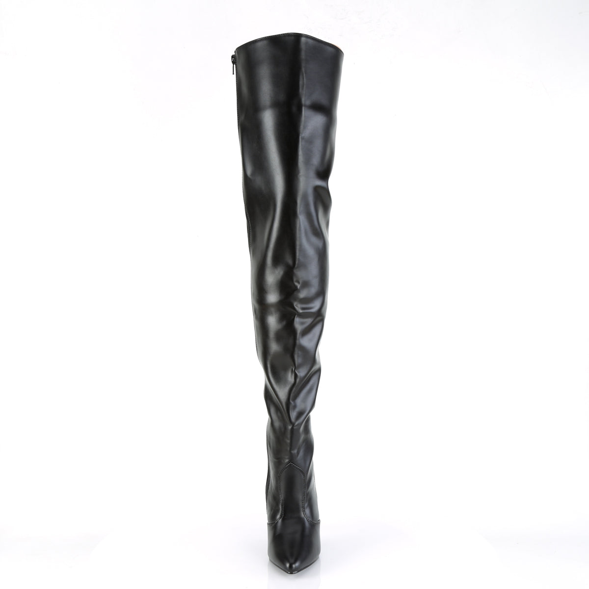 seduce 3010 pleaser sexy shoes 5 inch classic plain thigh high length boots black faux leather
