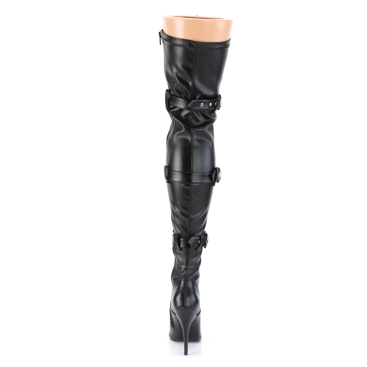 seduce 3024 pleaser sexy shoes 5 inch d ring stretch thigh high length boots side zip