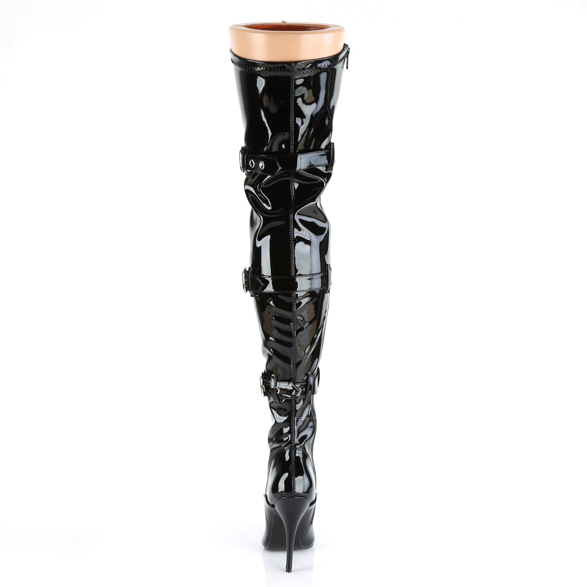 seduce 3028 pleaser sexy shoes 5 inch ribbon stretch thigh high length boots with grommet