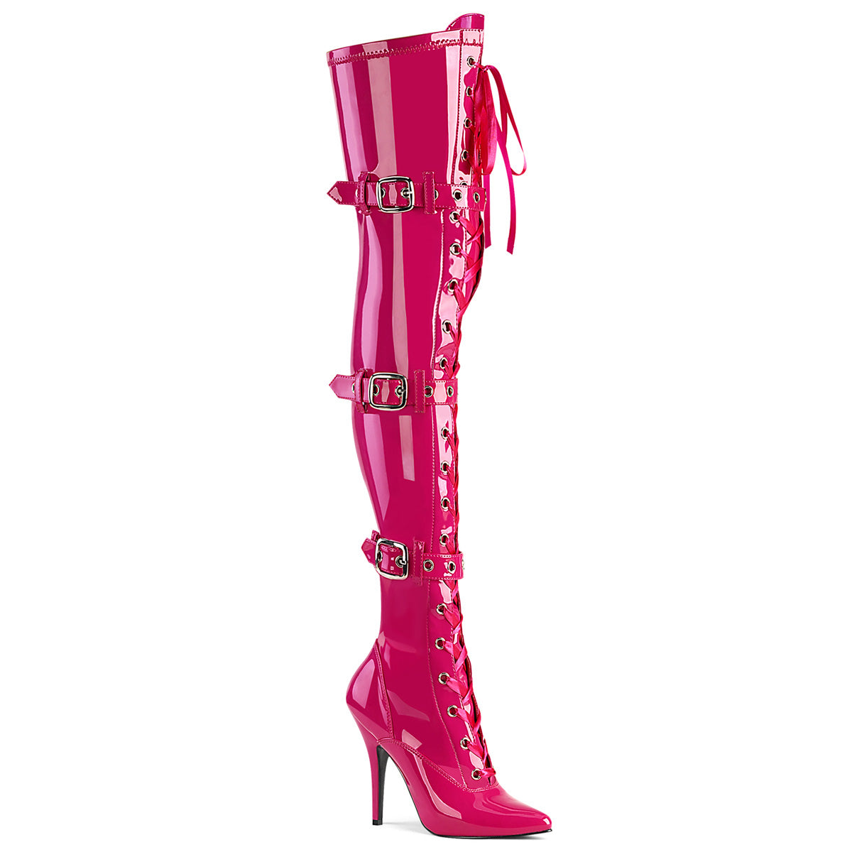 seduce 3028_pleaser_single_soles_thigh_high_boots_pleasers_h _pink_str _patent