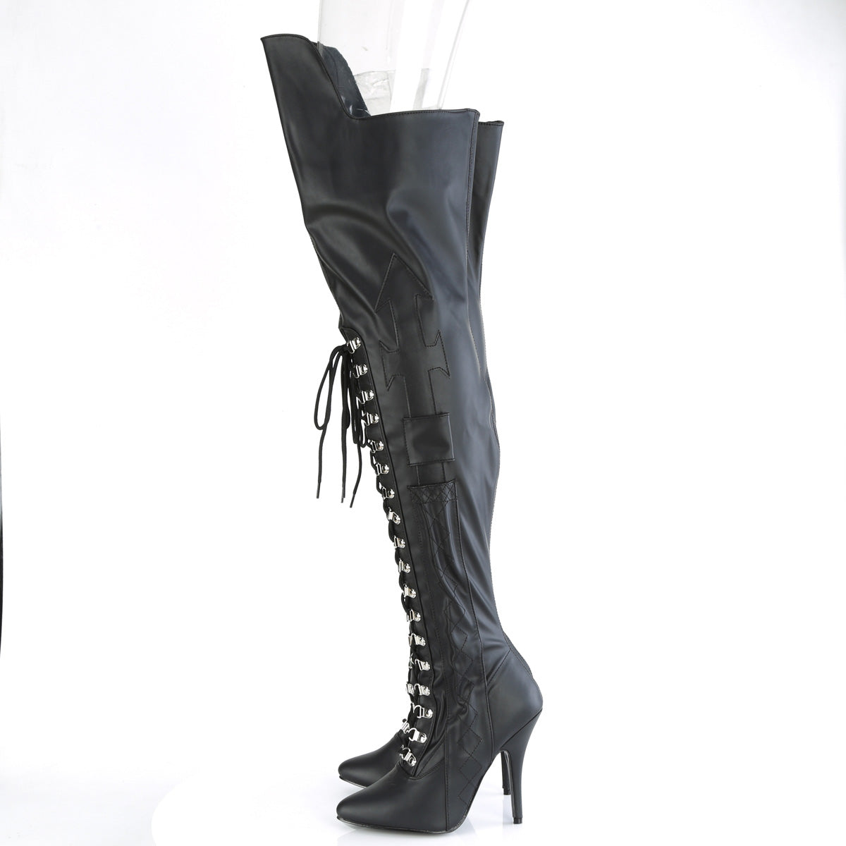 seduce 3082 pleaser black str patent shoes