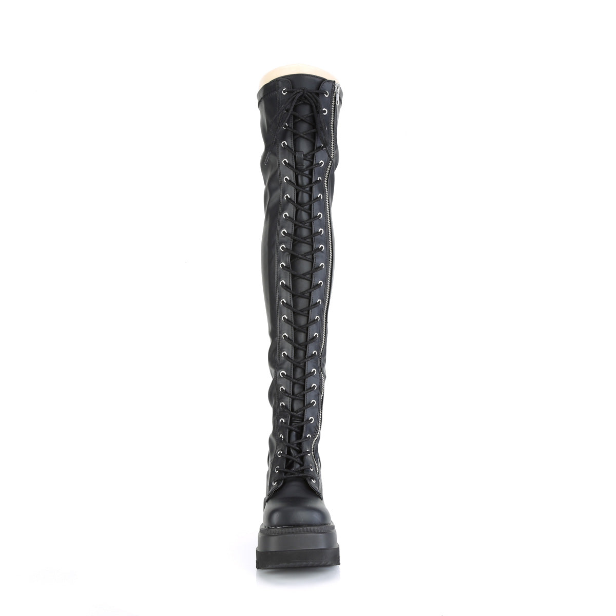shaker 374 demonia footwear womens over the knee boots black