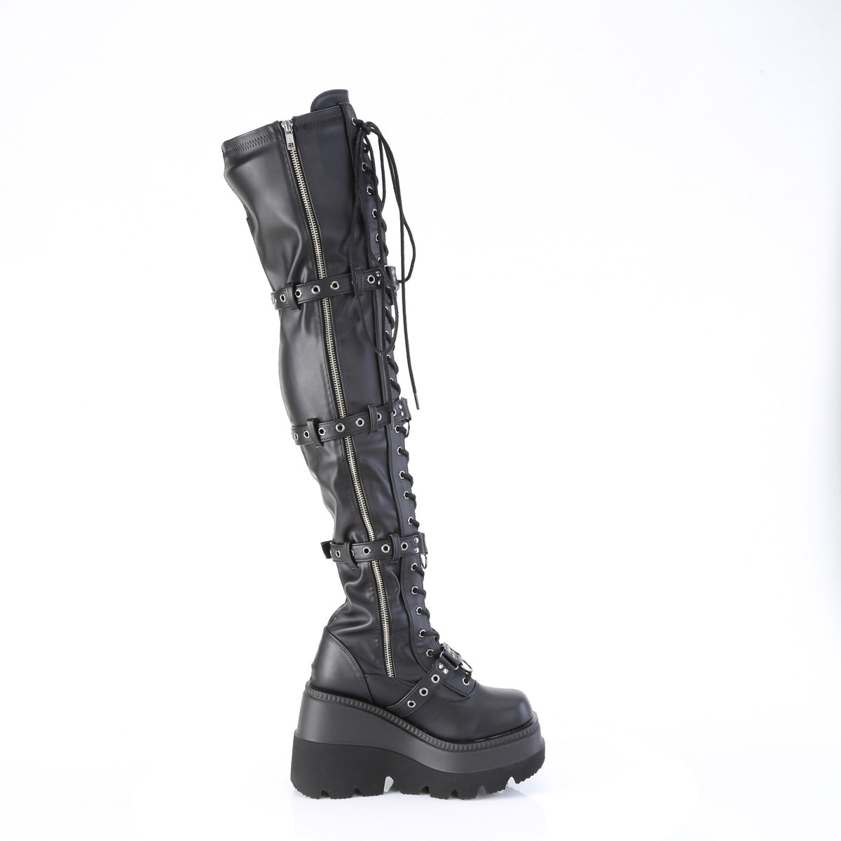 SHAKER-420 Demoniacult Alternative Footwear Women's Over-the-Knee Boots