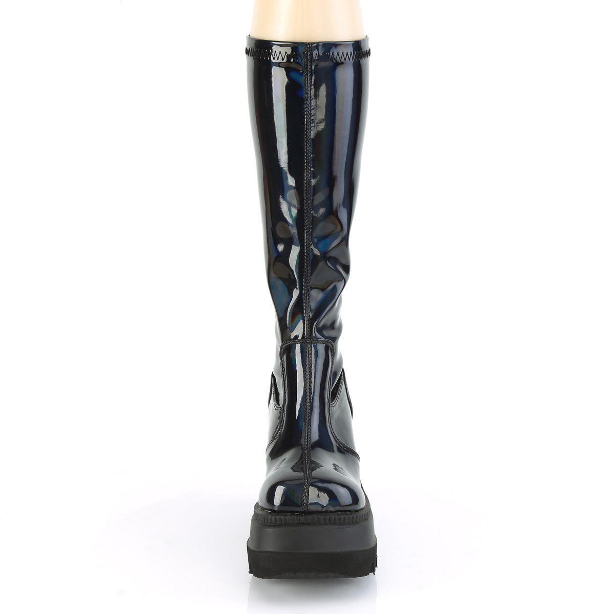 shaker 65 demonia footwear womens knee highs holo
