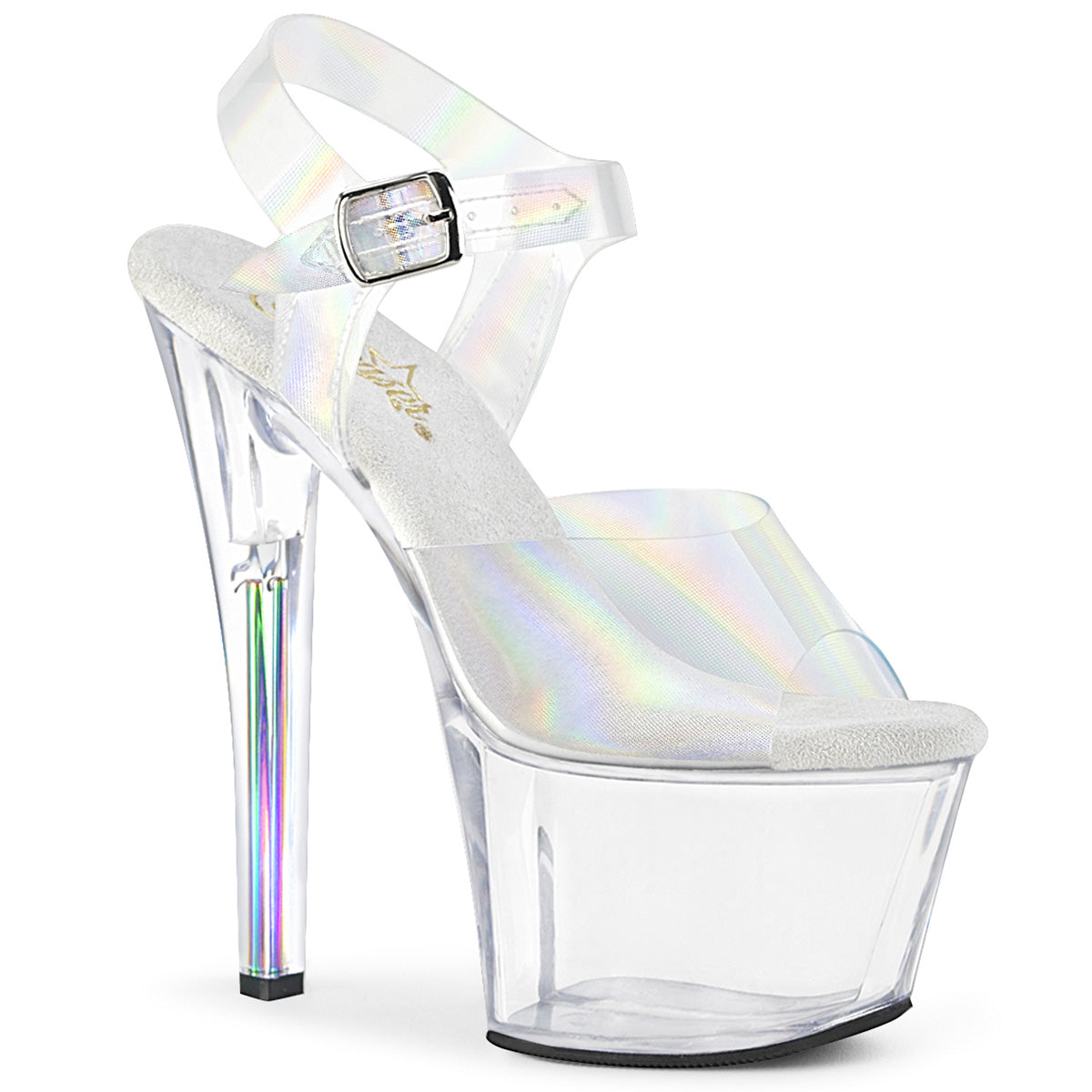 Clear Hologram 7 Inch Exotic Dancing Platform Shoes - Pleaser SKY-308N-RBH