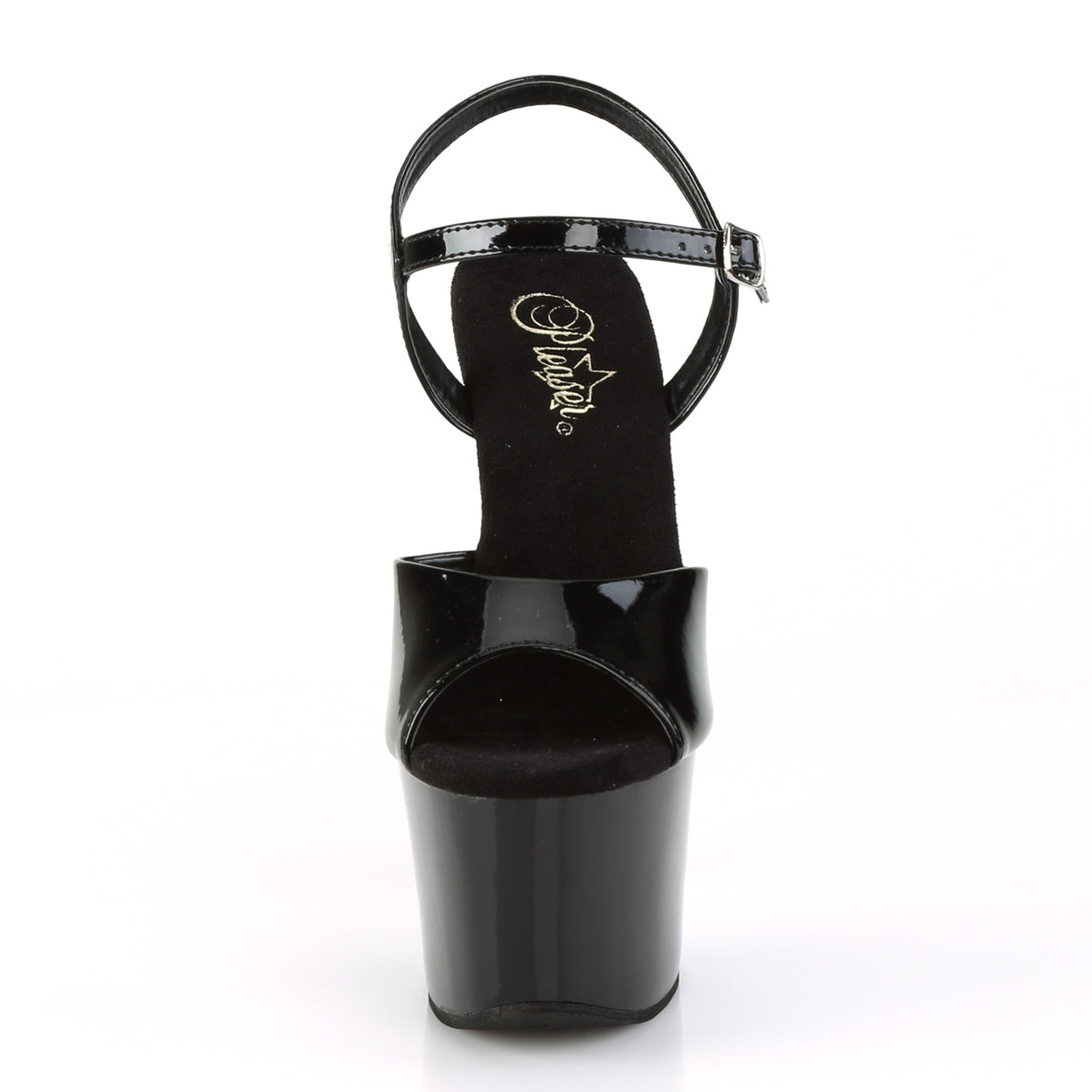 sky 309crs black silver pleaser sexy shoes 7 inch rhinestone bling heel platform ankle strap heels