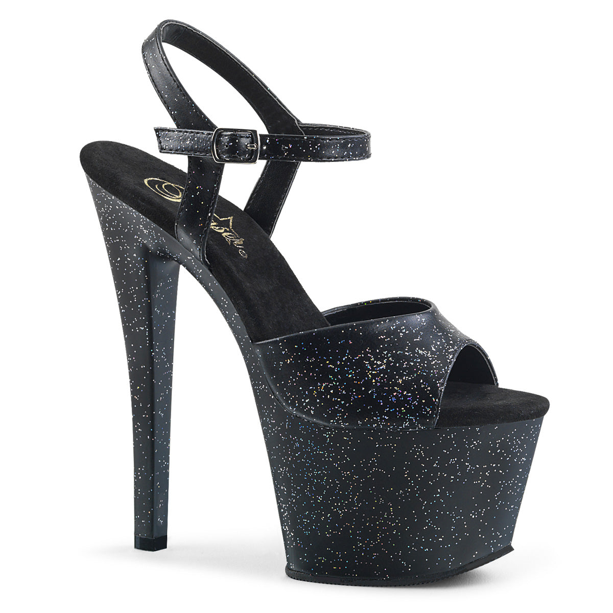 Black 7 Inch Platform Pole Platform Shoes - Pleaser SKY-309MMG