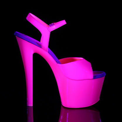 SKY-309UV 7" Heel Neon Hot Pink Pole Dancing Platforms-Pleaser- Sexy Shoes Fetish Heels
