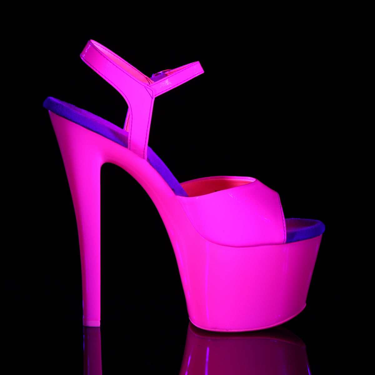 SKY-309UV 7" Heel Neon Hot Pink Pole Dancing Platforms-Pleaser- Sexy Shoes Fetish Heels