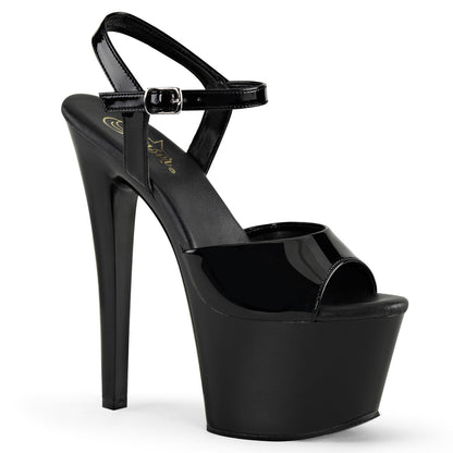 SKY-309VL Pleaser 7" Heel Black Patent Pole Dancer Platform Shoes