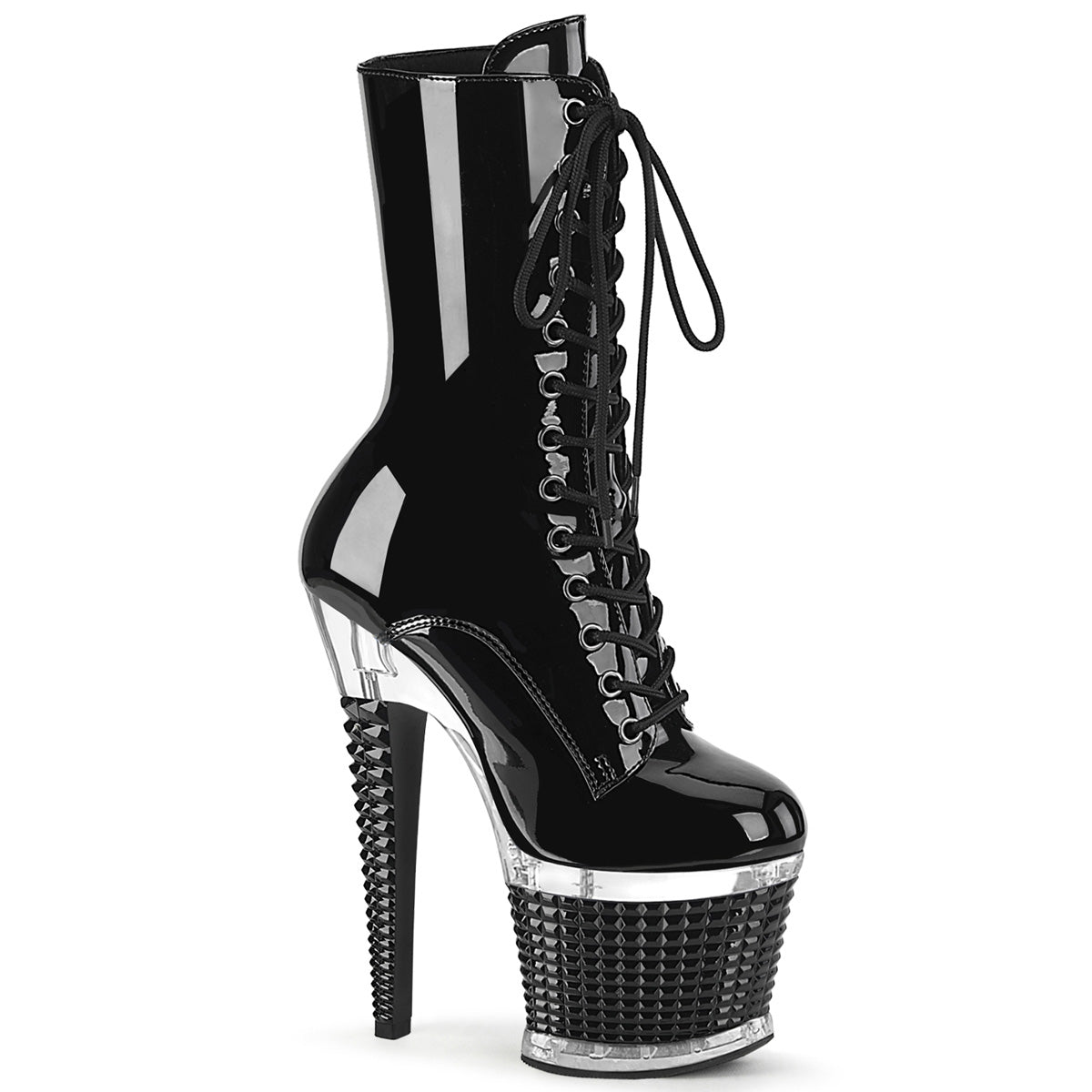 SPECTATOR-1040-Black-Pat-Clear-Black-Pleaser-Platforms-(Exotic-Dancing)
