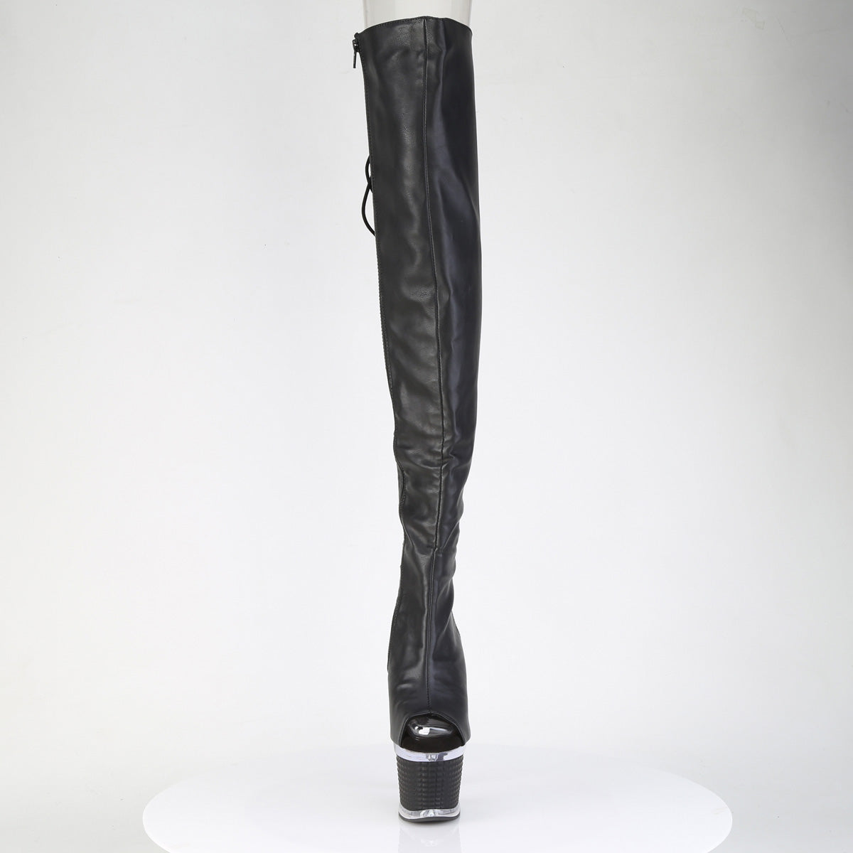 spectator 3030 pleaser pole dancing shoes blk faux leather clr blk matte