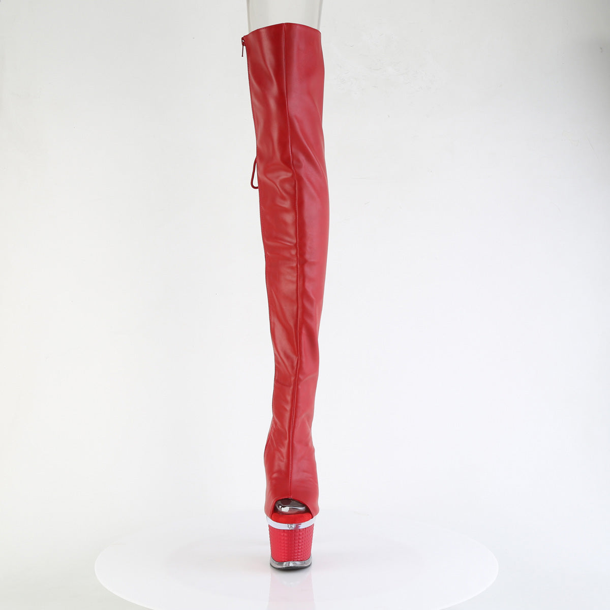 spectator 3030 pleaser pole dancing shoes red faux leather clr red matte