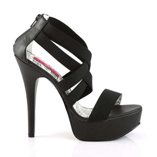 TEEZE-47W Pleaser Pink Label 6 Inch Heel Black Platform Shoe-Pleaser Pink Label- Footwear Fetish