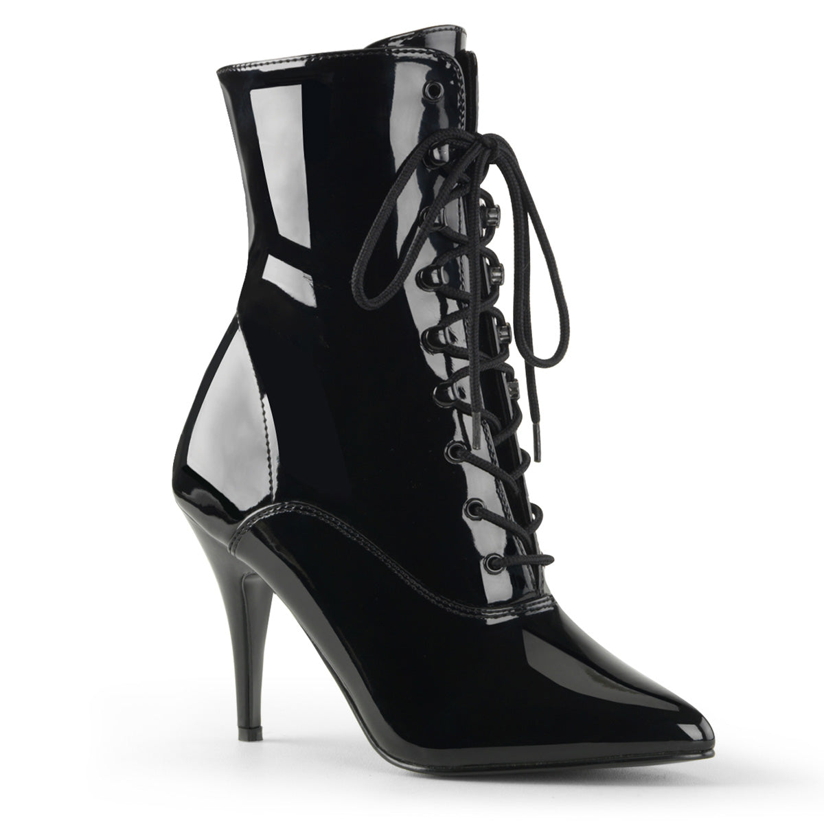 VANITY-1020 Ankle Boots 4" Heel Black Patent Fetish Ankle Boots