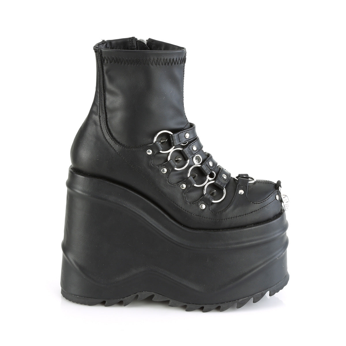 WAVE-110 Demoniacult Alternative Footwear Women's Black Ankle Boots