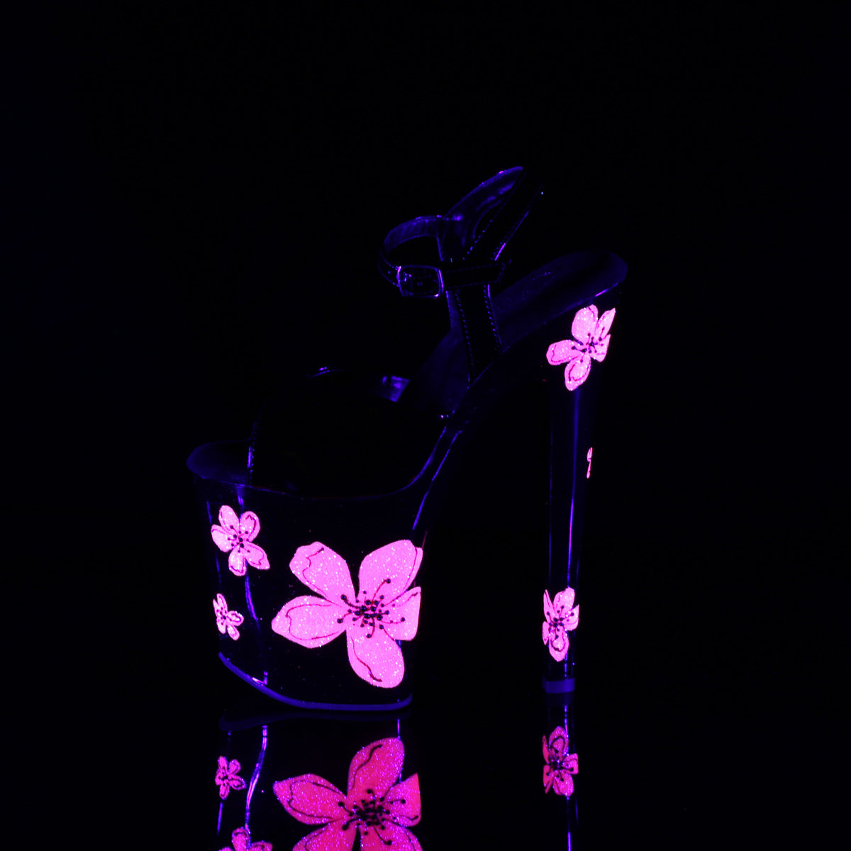 adore 1020gp pleaser blush glitter patent ankle boots