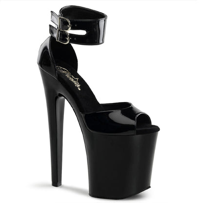 XTREME-875 8" Heel Black Patent Pole Dancer Platform Sexy Shoes