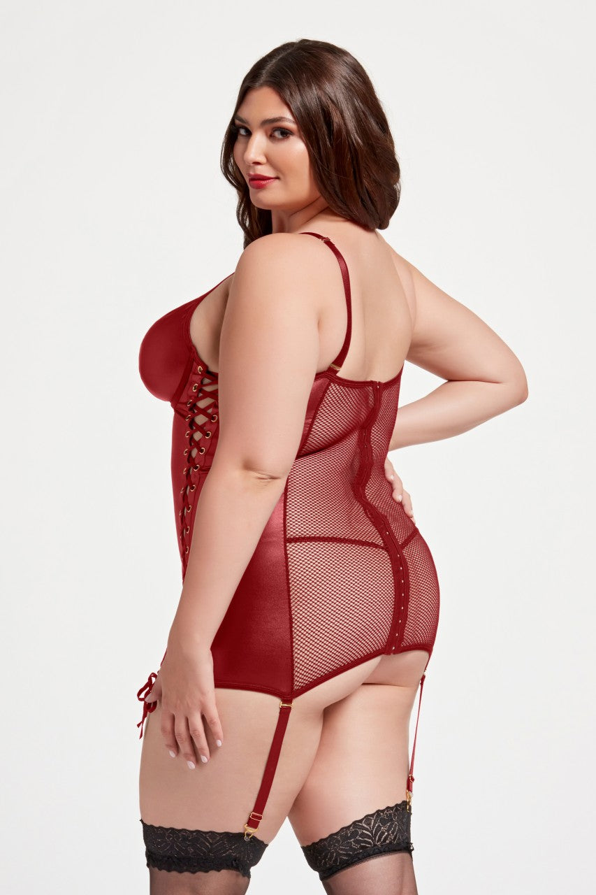 STM11492X Fetish Mini Dress with Lace up Details