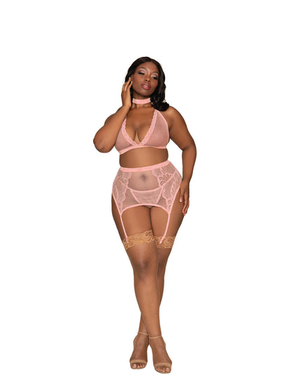 DG11776X Sexy Dreamgirl Fishnet Plus Size Lingerie Bralette Set