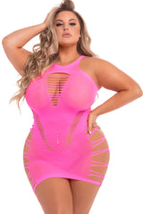 PL25102X Sexy Lingerie Bedroom desgaste de regreso al vestido de cuello alto de Basixxx