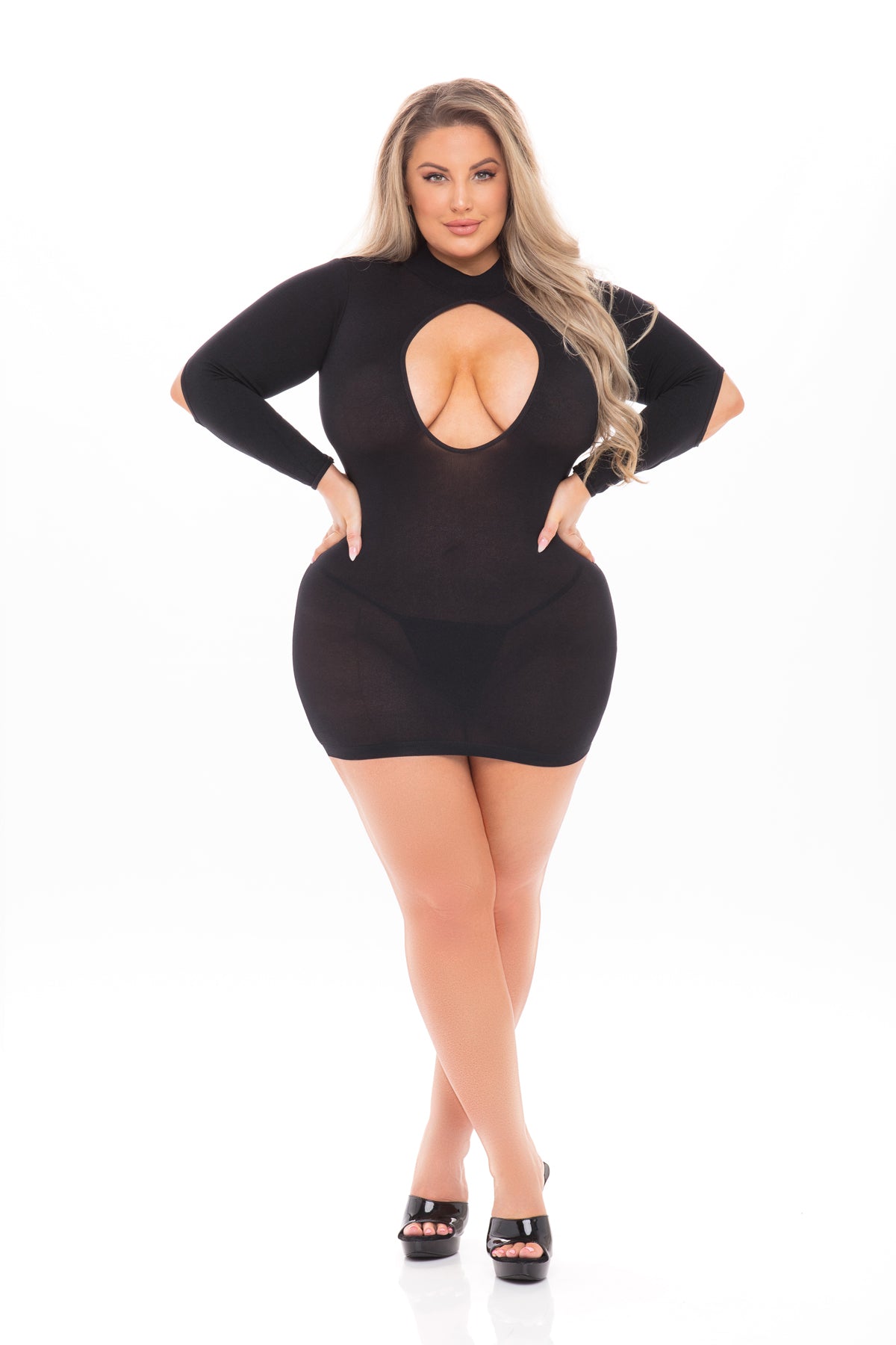 PL25110X Sexy Lingerie Bedroom Wear Vestido sin espalda diabólica