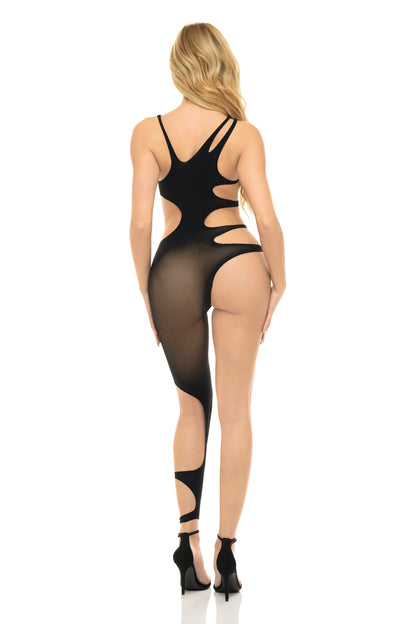PL27055 Pink Lipstick Show You How Cutout Bodystocking